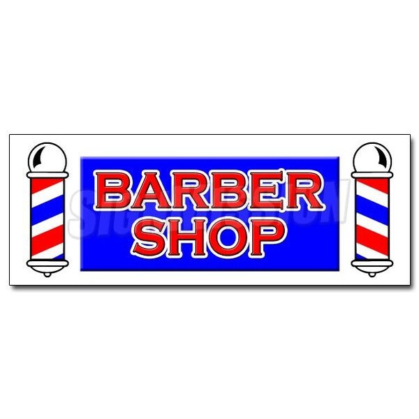Signmission 12in BARBER SHOP DECAL sticker hair salon parlor haircut styling style cut, D-12 Barber Shop D-12 Barber Shop - main